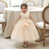 Abiti da ragazza estivi per bambine fiori per matrimoni pizzo blu vestito da compleanno per bambini tulle floreale per bambini 6 mesi-5 anni