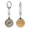 Outdoor Gadgets 2 Pcs Vintage Compass Zinc Alloy Mini Keychain Survival Pocket Camping Climbing Navigation Tools