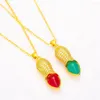 Pendant Necklaces Peanut Shaped Chain Women Girl Yellow Gold Filled Gift Pretty Fashion Charm Jewelry