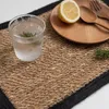 Tapis de Table en Jute, tapis de repas, thé, tasse à café, Style japonais, sous-verres tressés naturels, protection thermique pour la décoration de la cuisine de la maison