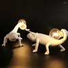 Bordslampor nordiska ￶dla nattljus modern s￶t ledharts djur kameleon lamp sovrum vardagsrum hem hemmag￶delsem￶jligheter
