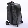 Malas 21 Polegada Scooter De Alumínio Mala De Bagagem Com Rodas Skate Passowrd Bloqueio Rolling Travel Trolley Case 221026