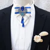 Bow Ties Original British Luxury Rhinestone Tie Pins Pocket Towel Set Men's High-end Jewelry Korean Men Wedding Accessories