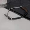 Paski 1 sztuka wielofunkcyjna dziewczyna Faux skórzana mieszanka łańcuch Choker Naszyjnik gotycki styl pin Bransoletka