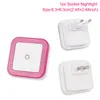 Nachtlichten Patimeren EU US Plug LED Mini Square Light Sensor Regel Trap Lamp Baby Rede Room Slaapkamer Decoraties