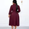 Plus Size Kleider Kleid Stil Anzug Kragen Taille Fest Schlank Große Damenmode Pendler Büro Elegant 2022 Herbst Winter