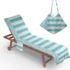 Stuhlhussen, modisch, gestreift, Mikrofaser, Strand-Lounge-Abdeckung, Handtuch, Outdoor, Sommer, kühles Bett, Garten, El, Sonnenbad, faule Matte