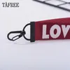 Nyckelringar lanyards ta älskar nacke handled rem webbing nyckelring id hållare lanyard mobiltelefon band nyckel bälte tillbehör kedjor släpp