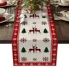 Table Runner Arregada de Natal Elk Snowflake Blaid Family Party Wedding Decoration Home