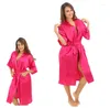 Vêtements de nuit pour femmes femmes rose femme Sexy soie rayonne Robe femmes chinoises Kimono Robe de bain chemise de nuit taille S M L XL XXL XXXL