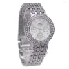 Montre-bracelets 2022 GD Femmes Regardez le bracelet de bracelet en acier inoxydable en acier inoxydable Crytal Silver