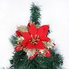 Christmas Decorations 3Pcs/bag Tree For Home Fake Flowers Glitter Artifical Xmas Ornaments Year Decor