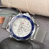 남성용 Omeg 스테인레스 스틸 손목 시계 2022 New Mens Watches 모든 다이얼 작업 쿼츠 시계 탑 럭셔리 브랜드 시계 남성 패션 g06