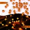 Strängar 20/30/50LEDS Halloween Pumpkin Light String Diy Fairy Copper Wire Garland Lights Batteri Powered For Christmas Tree Party Decor