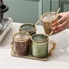 Storage Bottles Gold Acrylic Stripe Seasoning Jar Set Household Sugar Bowl Airtight Kitchen Supplies Bottle Grain Dispenser