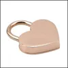 Door Locks Heart Shape Padlocks Vintage Hardware Locks Mini Keys Lock With Key Travel Handbag Suitcase Padlock 30X39Mm Drop Delivery Dhxes