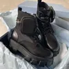 M￤n kvinnliga designers Rois Boots Ankel Martin Boots och Nylon Boot Military Inspired Combat Boots Nylon Bouch f￤st vid fotleden stor storlek med p￥sar nr43