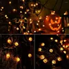 Strängar 20/30/50LEDS Halloween Pumpkin Light String Diy Fairy Copper Wire Garland Lights Batteri Powered For Christmas Tree Party Decor