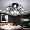 Modern Ceiling Fan With Remote Control Function Built-in Electric Light In Bedroom Dining Room And Living