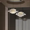 Kolye lambaları Nordic Akrilik Çiçek Led Avize Romantik Oda Llight Basit Modern Yatak Odası Restoran Giyim Storre Lights