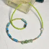 Colar de correntes para mulheres com contas de milho semipreciosos pedras de praia e vento de jóias de gargantilha de miçangas