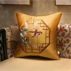 Pillow Chinese Style Birds Flowers Embroidered Covers Magpie Lark Classical Luxury Decorative Cases Blue Cover