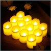 Christmas Decorations 24 Pcs Flameless Led Candles Wedding Festival Decoration Flickering Light Battery Powered Lights Candle Atmosp Dhuoo