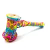 DHL 7.0"bee Camouflage smoking hand pipes silicone Hammers pipe With Glass Bowl Bubbler oil burner Dry Herb
