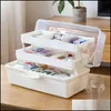 Storage Boxes Bins 3 Layers Plastic Storage Box Medicine Organizer Mtifunctional Portable Cabinet Family C6C080X39 211102 Drop Del Dhlzc