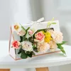 Geschenkpapier, quadratische Boxen für Blumen, romantische tragbare Blumen-Handtaschen, Geschenkbox für Frauen, Korb, Oster-Geschenkpapier