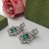 2022 New Fashion Knot Crystal Earrings 럭셔리 디자이너 귀걸이 숙녀 웨딩 파티 커플 선물 보석과 Box337K