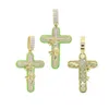 Iced Out Hip Hop Glowy Jesus Cross Necklace Pendant Full Paded 5A Zirconia tennis tennis chain netclaces Hiphop Jewelry