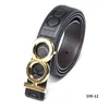 Belts 100 Men's Belt Business Needle Buckle Youth Korean First Layer Cowhide Double-sided