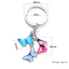 Party Supplies New color enamel butterfly key chain women's bag accessories jewelry gifts