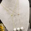 CHOKER CLASSION CLASSION Ожерелье из нержавеющей стали Простая имитация жемчужная подвеска для женщин -сети