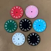 Kits de réparation de montres, cadran modifié littéral brillant de 28.5mm NH36 NH35 vert lumineux pour le mouvement 369 avec LOGO S