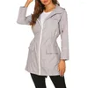 Trench feminina Caats femininos Homens de chuva femininos Ladies Ladies respiráveis ​​portáteis- jaqueta de roupa de chuva à prova de água portátil chuva à prova d'água com capuz