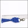 Chaços de chaves de chavel tassel rame chaveiros boho titular de chaves de chaves de joalheria pendurada cor corda de algodão teclado de teclado de drop de dhw3b