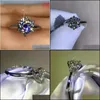 Cluster Ringe Cluster Ringe Solitär Soild 925 Sterling Silber Ring 1Ct Sona 5A Zirkon Stein Cz Verlobung Ehering Für Frauen Männer Dhijg