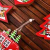 Decoraciones navideñas BalleenShiny Adornos Creativos Huecos Colgantes de madera Regalos Luminoso Coche Pequeño Árbol Santa Claus Elk