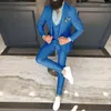 Men's Suits 3 Piece For Men Casual Slim Fit Tailor-Made Man Blazers Set Terno Masculino Hombre Blue Jacket Coat Pants Custom Made