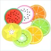 Mats Pads Fruit Sile Coaster Jelly Color Creative Nonslip Insation Pad Table Decoration Coffee Mat Drop Delivery 2022 Home Garden Dhels