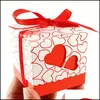 Confezione regalo 50 Pz / lotto Confetti Mariage Confezione di caramelle Decorazioni per scatole regalo Scatole di caramelle a forma di cuore con scomparti per dolci Matrimonio Ba Dhjni