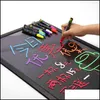 Markörer 8 datorer Liquid Chalk Marker Pennor Set Erasable Color Highlighter LED Writing Board Blackboard Glass Pen Pen Pen Målning Art Mar Dhydp