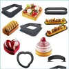 Bakvormen 8 stks set niet -sticktart schimmelring geperforeerde plastic snijringen mousse cirkel snijder diy bakaccessoires 220601 d dhvss