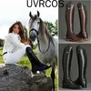 Boots 2022 New Cool Women Rider Horse Riding Smooth Leather Knee High Autumn Winter Warm Mountain T221028