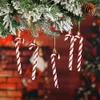 6 Pz/set Natale Plastica Candy Cane Glitter Albero di Natale Appeso Ornamenti per la Decorazione Festa di Festa Favori XBJK2210