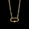 Chains Trend 14k Gold Necklaces Stainless Steel Natural Stone Clavicle Chain Pendants Jewelry For Women Charm Birthday Gifts