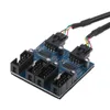 كابلات الكمبيوتر CASE CASE INTERNAL 9-PIN USB 2.0 MALE 1 to 4 Female Splitter PCB Chipset Extender