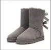 Stiefel, Schneestiefel, Designer-Turnschuhe, Knöchel-Bowknot, kurze Stiefel, Winterschuhe, dreifach schwarz, kastanienbraun, lila, rosa, marineblau, grau, klassisch, Damen-Damen-Mädchen-Stiefeletten WD